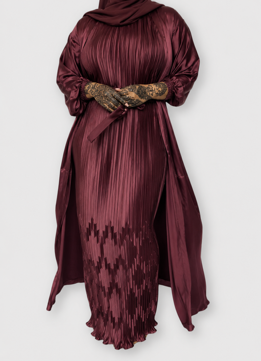 Jamillah "Burgundy” Abaya Set